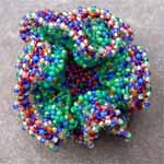 Green Striped Bauble by Jane Kimmel Bead Artist