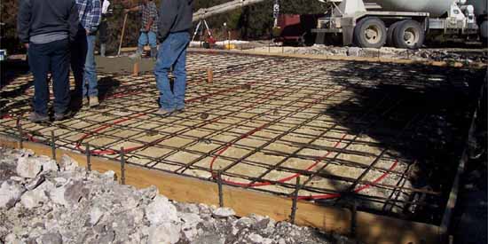 Pouring the Slab for the Garage/Apartment.