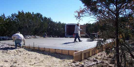 Pouring the Slab for the Garage/Apartment.